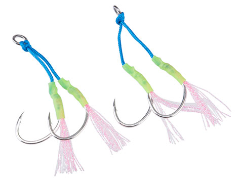 Battle Angler Double Glow Shrink Tail Assist Hook (Color: Light Pink / Size 3/0)