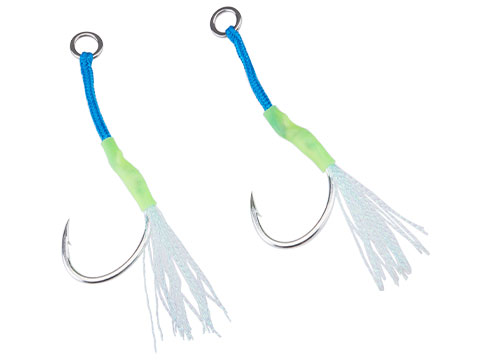 Battle Angler Single Glow Shrink Tail Assist Hook (Color: Light Blue / Size 3/0)