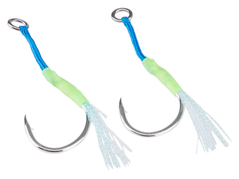 Battle Angler Single Glow Shrink Tail Assist Hook (Color: Light Blue / Size 4/0)