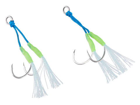 Battle Angler Double Glow Shrink Tail Assist Hook (Color: Light Blue / Size 2/0)