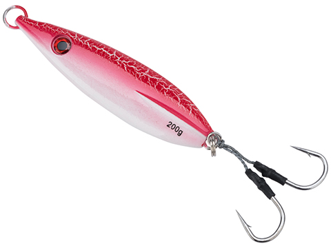 Battle Angler Phantom-Fall Jigging Lure Fishing Jig (Model: Red Flame / 200g / Double Hook)