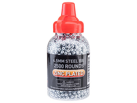 Big Bang Airgun 4.5mm / .177 cal Steel BB - Bottle (Type: Zinc Plated Steel / 2500rd)