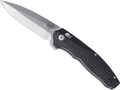 Benchmade Vector Assisted Opening Folding Knife (Model: Spear Point / Satin Plain Edge / Black G10)