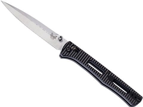 Benchmade FACT� Folding Knife (Model: Spear Point / Satin Plain Edge / Black 6061 Aluminum)