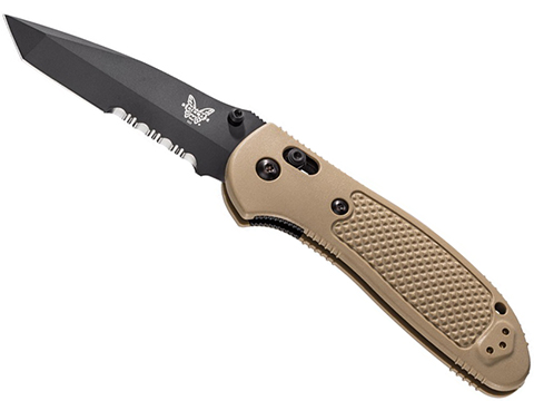 Benchmade / Pardue S30V Griptilian Folding Knife (Model: Tanto / Black Serrated / Sand Nylon)