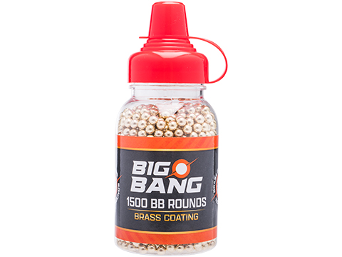 Big Bang Airgun 4.5mm / .177 cal Steel BB - Bottle (Type: Brass Plated Steel / 1500rd)