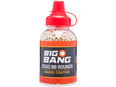 Big Bang Airgun 4.5mm / .177 cal Steel BB - Bottle (Type: Brass Plated Steel / 2500rd)