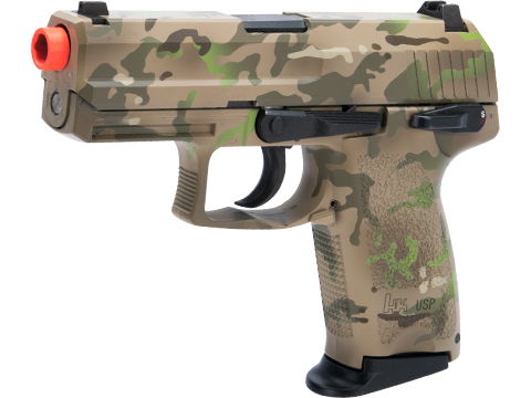 Heckler & Koch USP Compact NS2 Airsoft GBB Pistol by KWA w/ Black Sheep Arms Custom Cerakote (Color: 7 Color Multicam)