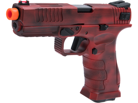 APS XTP Shark Full Automatic Select-Fire Co2 GBB Airsoft Pistol w/ Black Sheep Arms Custom Cerakote (Color: Distressed Red)