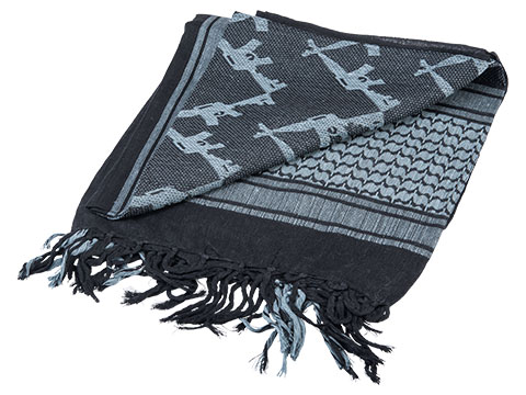 Matrix Woven Stylized Desert Shemagh / Scarves (Color: Black - Gray Gun)