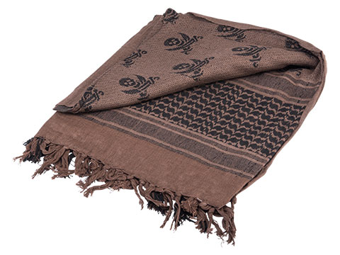 Matrix Woven Stylized Desert Shemagh / Scarves (Color: Dark Brown - Black Skull)