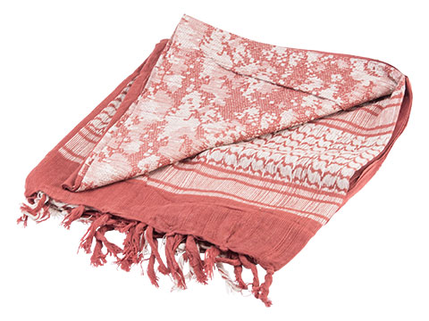 Matrix Woven Stylized Desert Shemagh / Scarves (Color: Red - White Camo)