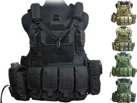 Phantom Gear Marine Force Recon Tactical Vest Full Set (Color: Dark Tan / Large)