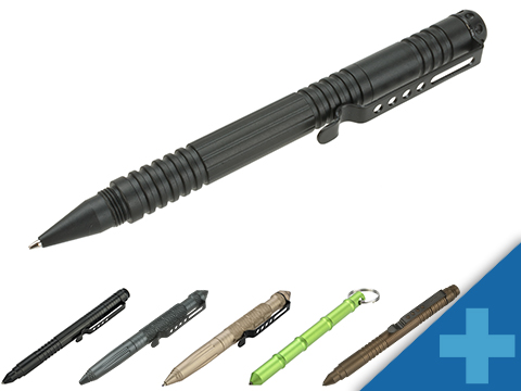 EDC Tactical Ballpoint Pen w/ Pocket Clip & Glass Breaker (Style: DNA Crown Black)