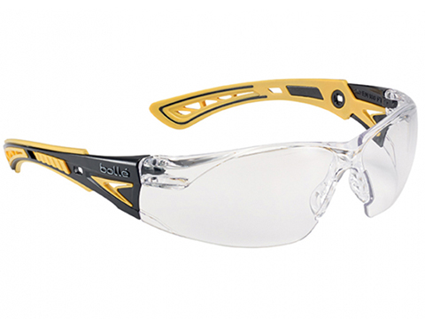 Bolle Safety RUSH+ Safety Glasses (Color: Clear Lens / Yellow & Black Frame)