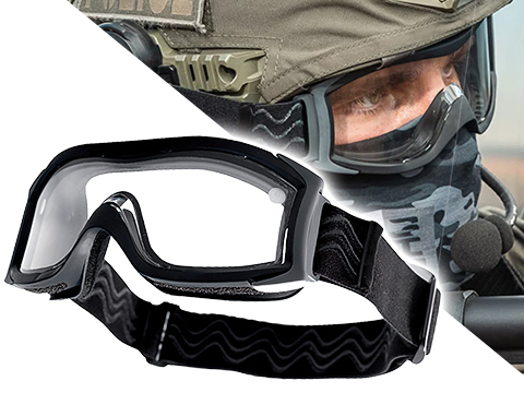 Bolle X1000 Duo Ballistic Tactical Double Lens Combat Goggles (Color: Clear Lens / Black)