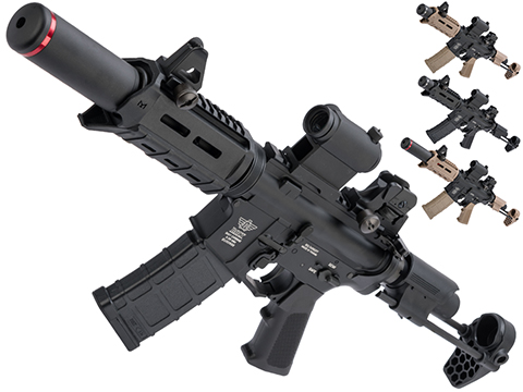 BOLT B4 PDW M4 Airsoft AEG Rifle (Color: Black / Long Suppressor)