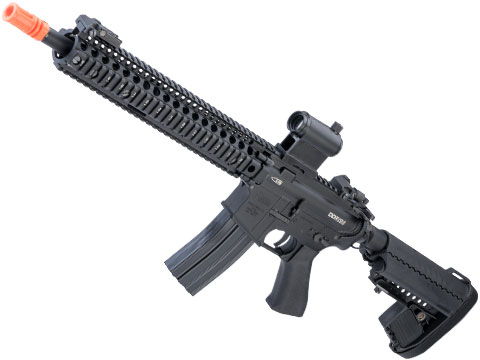 EMG Daniel Defense Licensed DDM4 RIS II B.R.S.S. HEAVY Recoil EBB Airsoft AEG Rifle (Color: Black)