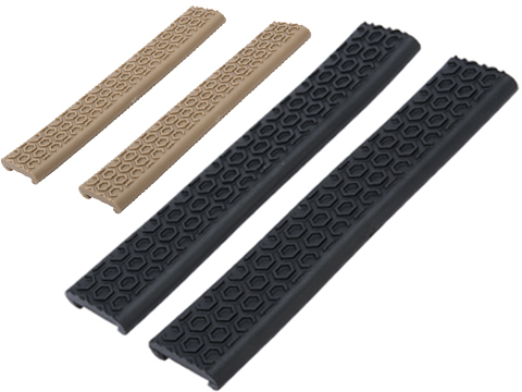 Bolt Airsoft Semi-Rigid Rubber Picatinny Rail Cover (Type: Honeycomb / Black 2pc)