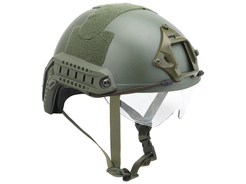 Avengers Ballistic Type High Cut Helmet w/ Drop-Down Goggles (Color: Olive Drab)