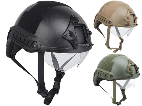 Avengers Ballistic Type High Cut Helmet w/ Drop-Down Goggles (Color: Tan)