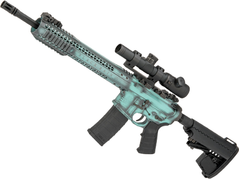 Custom Black Sheep Arms Cerakote Finished Black Rain Ordnance BRO M4 SPEC15 Airsoft AEG by King Arms (Color: Battle Worn Tiffany / Recon)