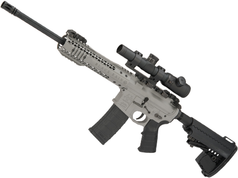 Custom Cerakote Black Rain Ordnance BRO M4 SPEC15 Airsoft AEG by King Arms (Color: Smiths Grey / Urban)