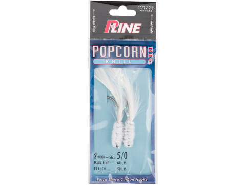P-Line Popcorn Krill 2 Hook Fishing Rig (Color: White / 5/0)
