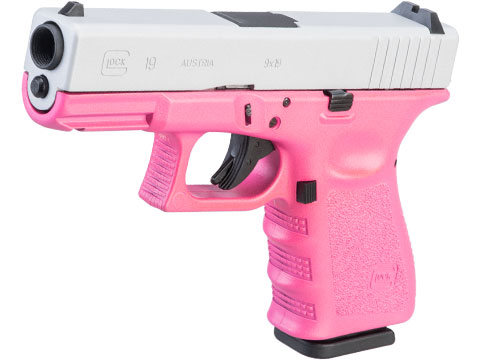 Elite Force Fully Licensed GLOCK 19 Gen.3 Gas Blowback Airsoft Pistol w/ Custom Cerakote (Color: Silver Slide w/ Pink Frame)