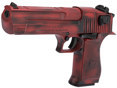 WE-Tech Desert Eagle .50 AE GBB Airsoft Pistol by Cybergun w/ Black Sheep Arms Custom Cerakote (Color: Distressed Red)