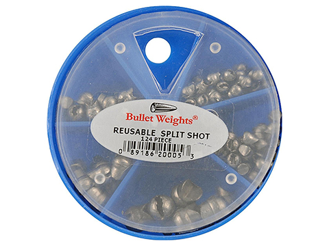 Bullet Weights Fishing Weight Assortment Skillet (Model: Reusable Split Shot / 124 Pieces)