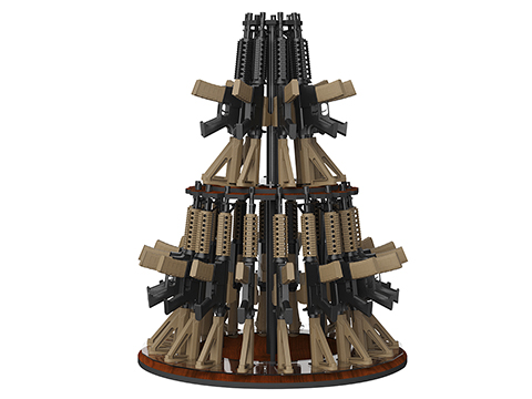 EMG Professional Grade Wooden 2-Tier Circular Gun Rack / Display Stand (Capacity: 27 Long Guns)