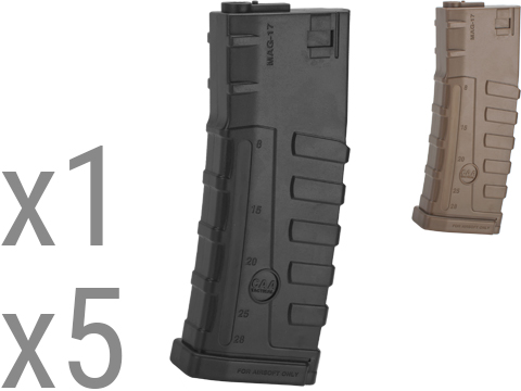 Command Arms CAA Licensed Magazine for M4 M16 AEG by King Arms (Type: 140rd Mid-Cap / Black / Single Magazine)