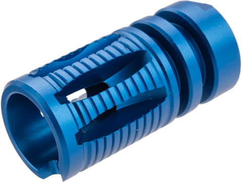 6mmProShop QD Suppressor Style Flash Hider for Airsoft Rifles (Color: Blue / 14mm Negative)