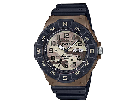 Casio MRW200 Analog Quarts Watch with Rotating Compass Bezel (Color: Camo)