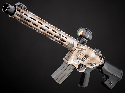 EMG / Sharps Bros Warthog Licensed Advanced M4 Airsoft AEG w/ Grit City Custom Cerakote (Model: 15 Carbine / Sand Camo)