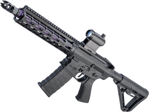 EMG Falkor Phantom AR-15 w/ Double-Jacketed Barrel & eSilverEdge Gearbox M4 Airsoft AEG (Color: Purple Barrel / RS-3 Stock)