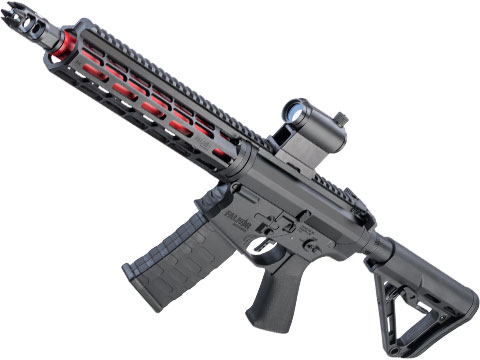 EMG Falkor Phantom AR-15 w/ Double-Jacketed Barrel & eSilverEdge Gearbox M4 Airsoft AEG (Color: Red Barrel / RS-3 Stock)