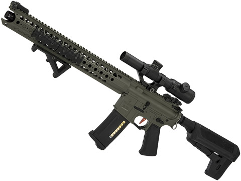 Umbrella Armory Custom Krytac LVOA Airsoft AEG Rifle (Color: Foliage Green / 500 FPS 20 RPS / DMR / Semi Only w/ 2x Battery)