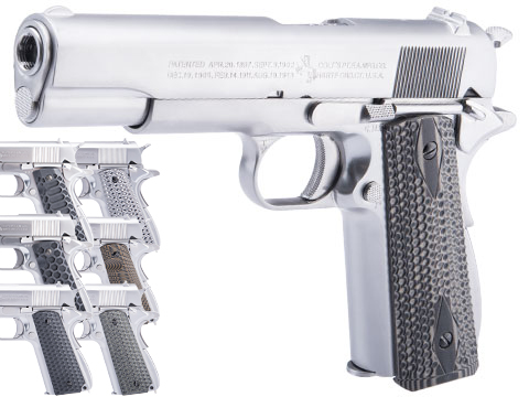 Evike.com Custom Cybergun Colt Licensed 1911A1 Gas Blowback Airsoft Pistol w/ Angel Custom CNC G10 Grip 