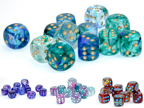 Chessex Lab Nebula Luminary 16mm d6 12ct Dice Block 