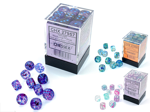 Chessex Lab Nebula Luminary 12mm d6 36ct Dice Block 