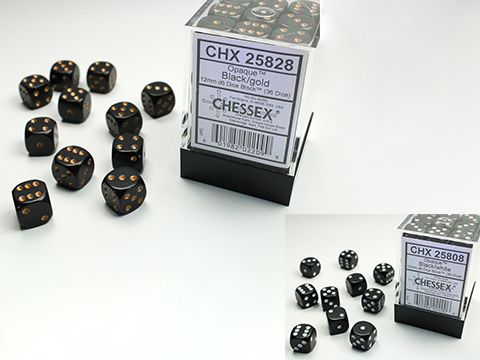Chessex Lab Opaque 12mm d6 36ct Dice Block 