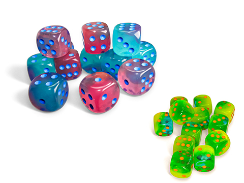 Chessex Lab Gemini Luminary 16mm d6 12ct Dice Block 