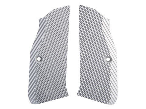 CL Project CNC Aluminum Grip Panels for ASG Shadow 2 Airsoft Gas Blowback Pistols (Color: Silver)