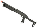 CYMA Standard Full Metal M870 3-Round Burst Multi-Shot Shell Loading Airsoft Shotgun (Model: Folding Stock Full Metal)