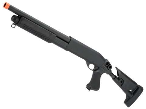 CYMA Standard Full Metal M870 3-Round Burst Multi-Shot Shell Loading Airsoft Shotgun (Model: Retractable Stock CQB Full Metal)