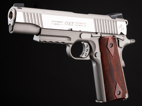 Cybergun x Colt 1911 Tactical CO2-Powered Airsoft Gas Blowback Pistol - KWC (Model: Stainless / Gun Only)