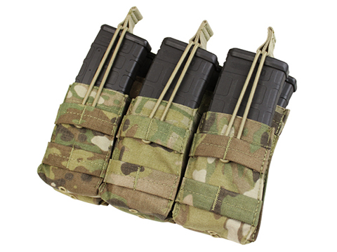 Condor Tactical Open Top Triple Stacker AR15 / M4 / M16 / 5.56 NATO Magazine Pouch (Color: Multicam)