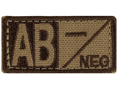 Condor Blood Type Tactical Embroidered Patch (Color: Coyote Brown / AB Negative)